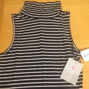 ATHLETA striped Turtleneck Tunic Tank